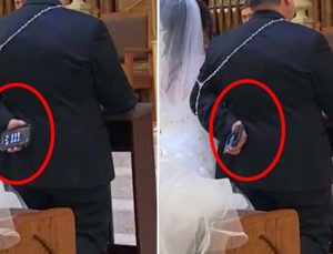 Düğünde damattan geline büyük saygısızlık! Elindeki yazıyı görenler çıldırdı